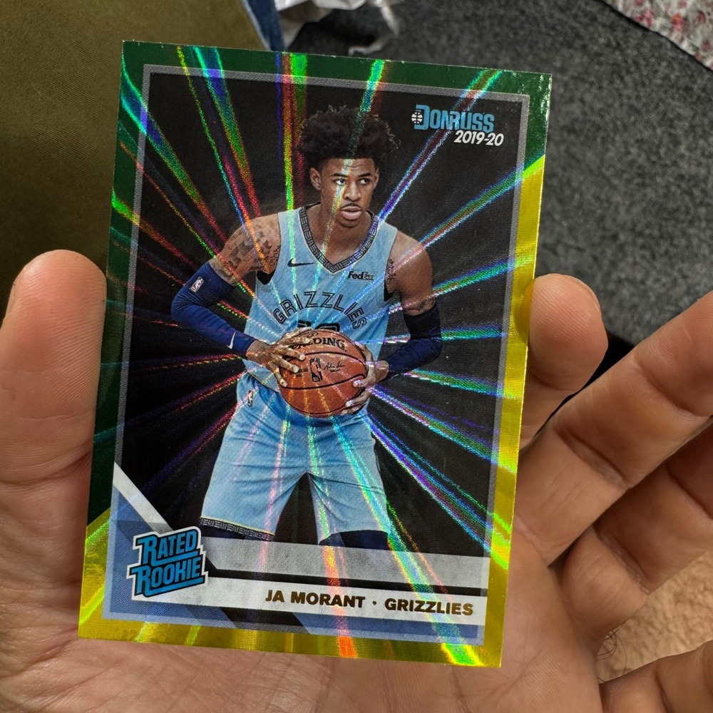 Panini Trading Card Ja Morant OS Green Laser Prizm Rated Rookie 202 2019-20 NBA